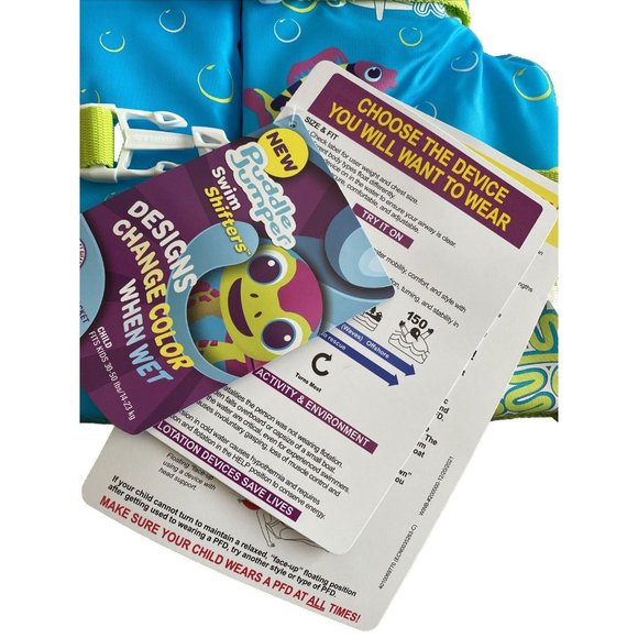 Puddle Jumper Life Jacket Vest For Kids 30 - 50 Ibs Color Changing in Water - Picture 2 of 5